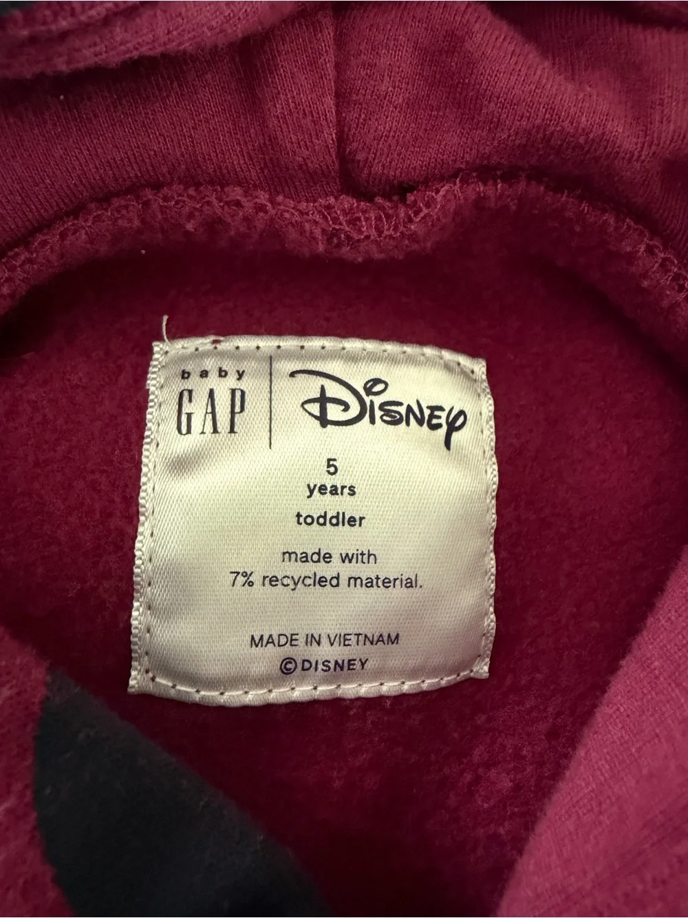 Baby GAP Kids Pink Hoodie with Navy Mickey Mouse Print